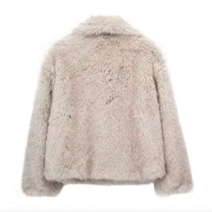 Long Women's Jacket Winter with Luxury Collar and Stylish Pattern