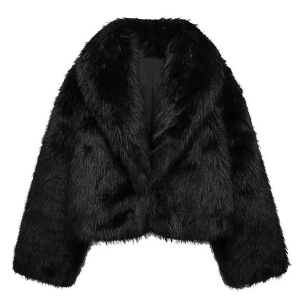 Long Women's Jacket Winter with Luxury Collar and Stylish Pattern