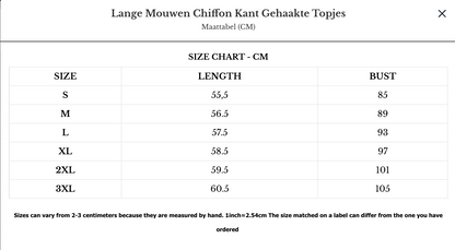 Long-sleeved Chiffon Lace Crochet Tops