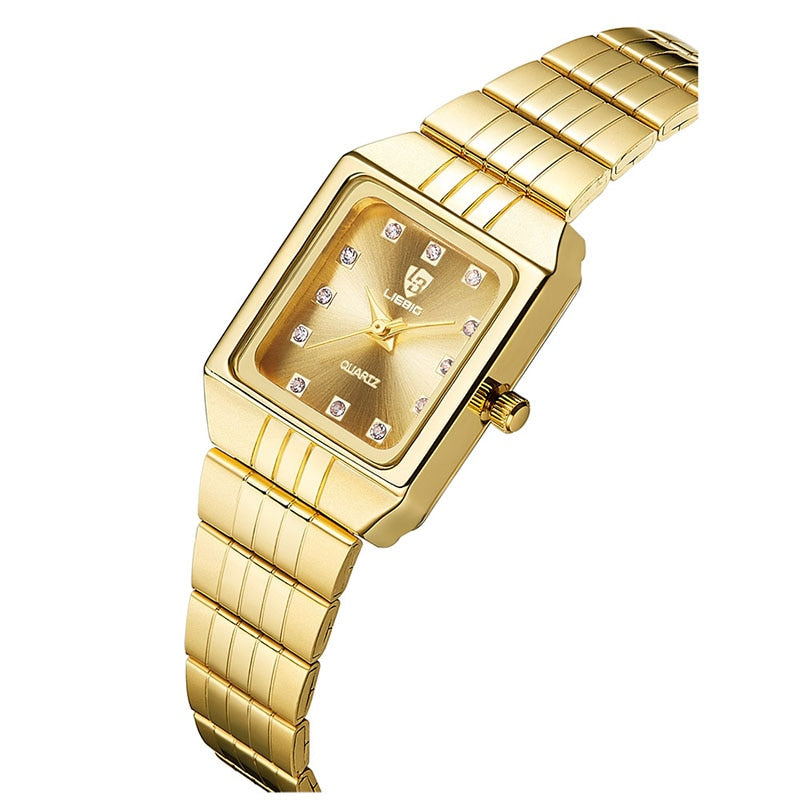 Luxury Gold Square Wristwatch