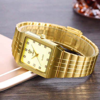 Luxury Gold Square Wristwatch