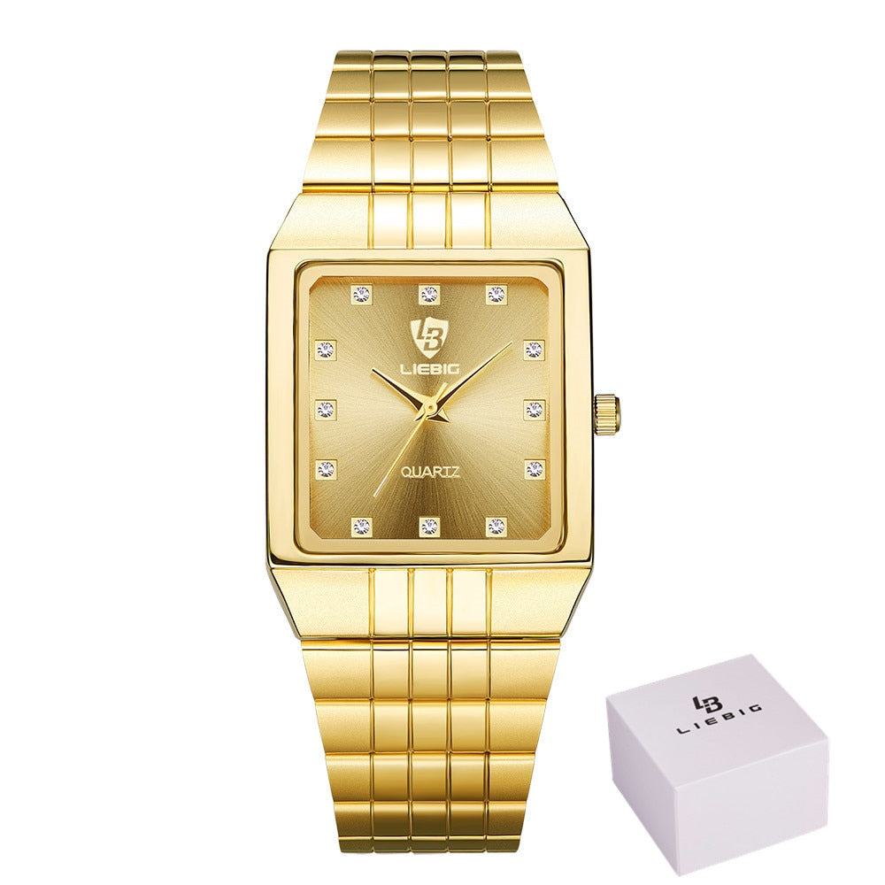 Luxury Gold Square Wristwatch