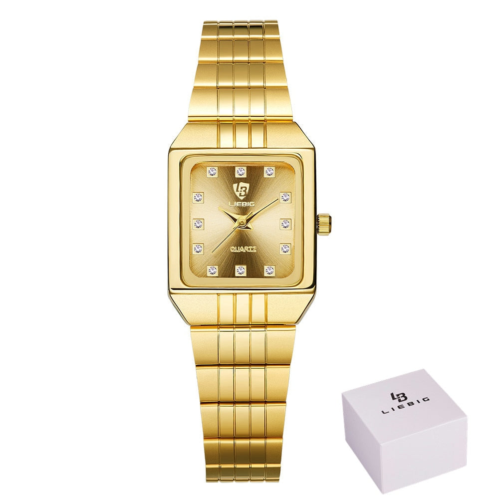 Luxury Gold Square Wristwatch