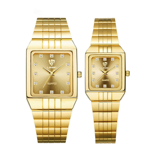 Luxury Gold Square Wristwatch