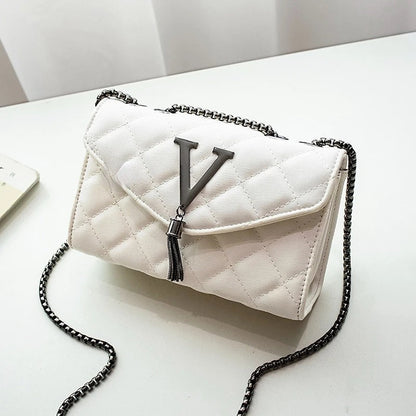 Luxury Quilted Crossbody Handbag with Tassel