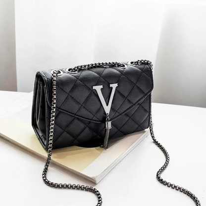 Luxury Quilted Crossbody Handbag with Tassel