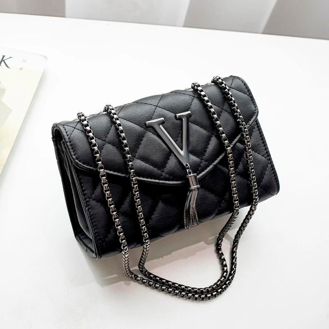 Luxury Quilted Crossbody Handbag with Tassel