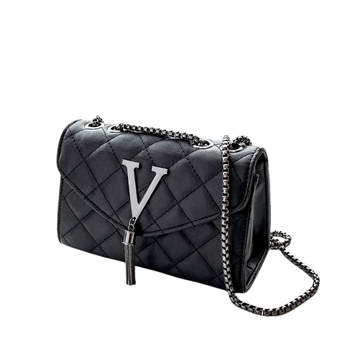 Luxury Quilted Crossbody Handbag with Tassel
