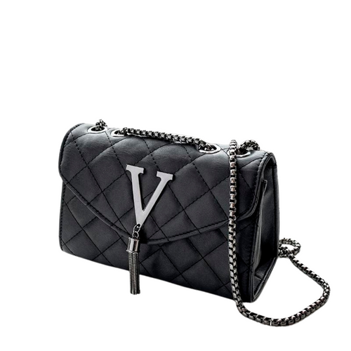 Luxury Quilted Crossbody Handbag with Tassel