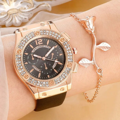 Luxury Rhinestone Watch (Set of 2 pieces)