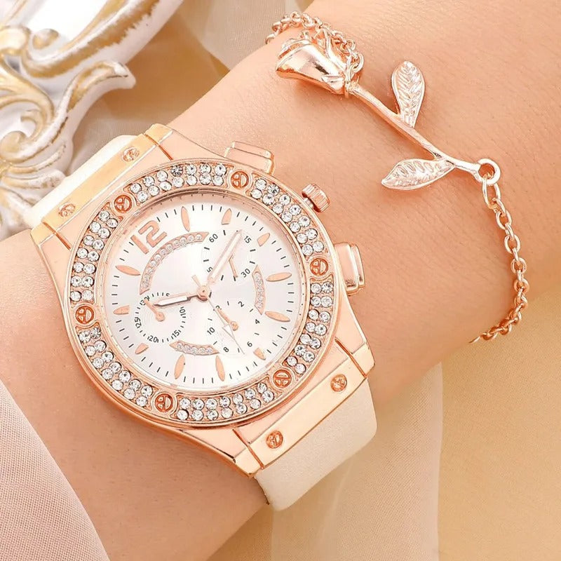 Luxury Rhinestone Watch (Set of 2 pieces)