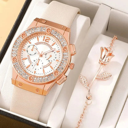 Luxury Rhinestone Watch (Set of 2 pieces)