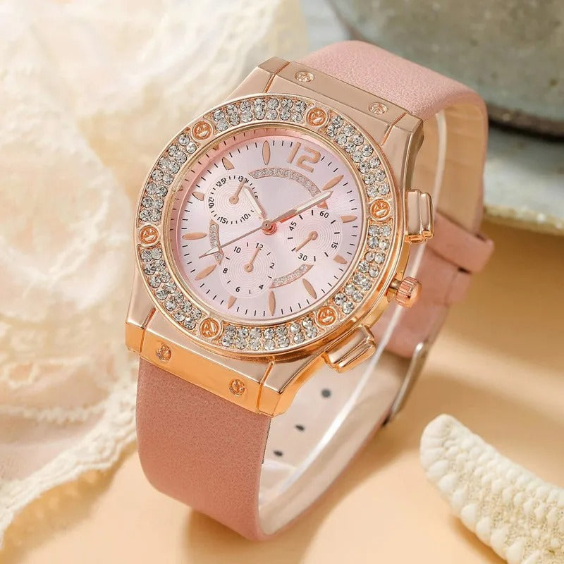 Luxury Rhinestone Watch (Set of 2 pieces)