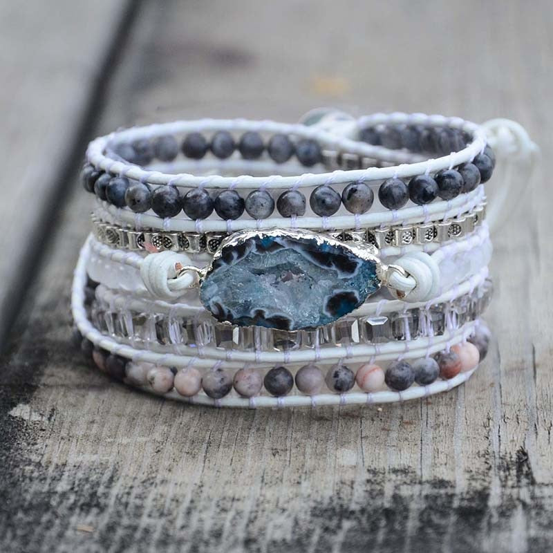 Magical Labradorite & Druzy Crystal Braided Bracelet