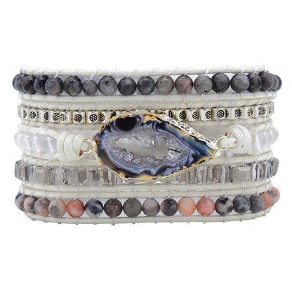 Magical Labradorite & Druzy Crystal Braided Bracelet