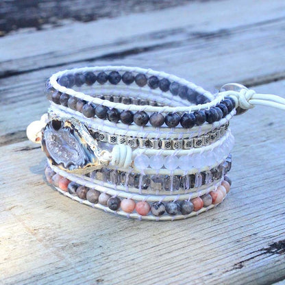 Magical Labradorite & Druzy Crystal Braided Bracelet