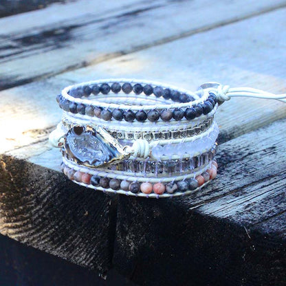 Magical Labradorite & Druzy Crystal Braided Bracelet