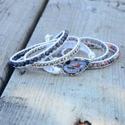 Magical Labradorite & Druzy Crystal Braided Bracelet