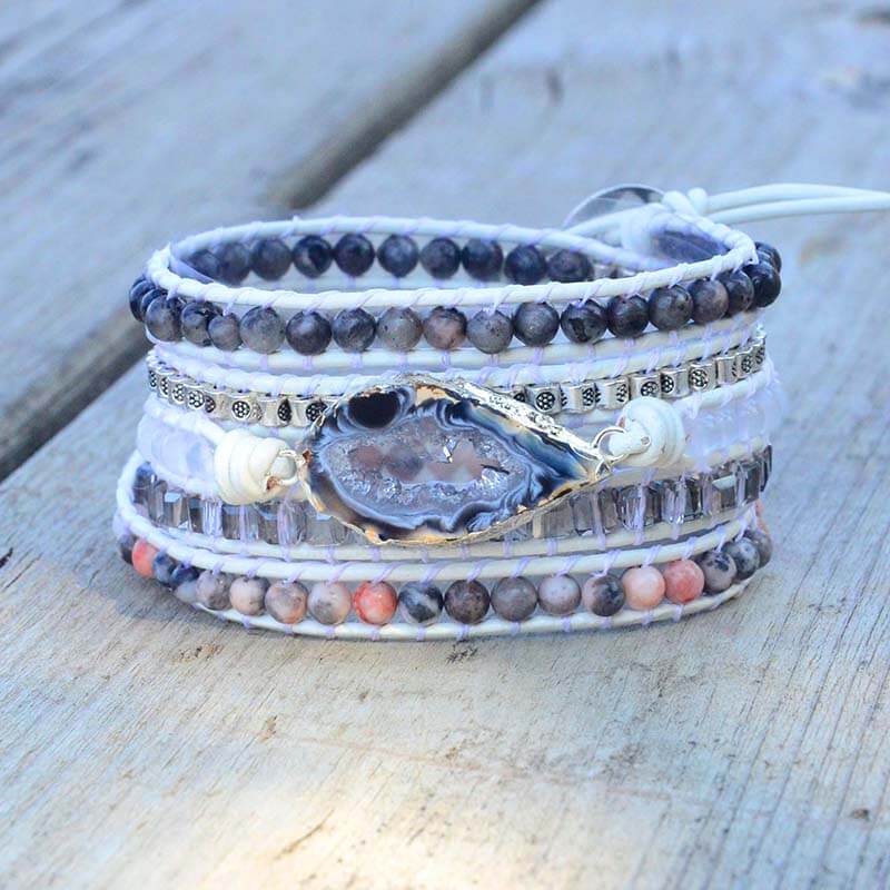 Magical Labradorite & Druzy Crystal Braided Bracelet