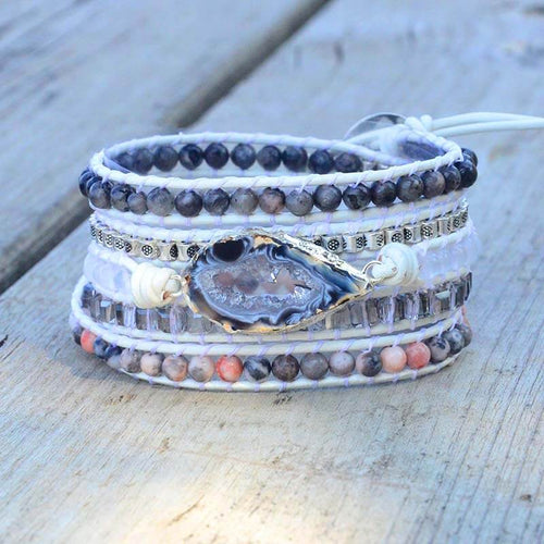 Magical Labradorite & Druzy Crystal Braided Bracelet