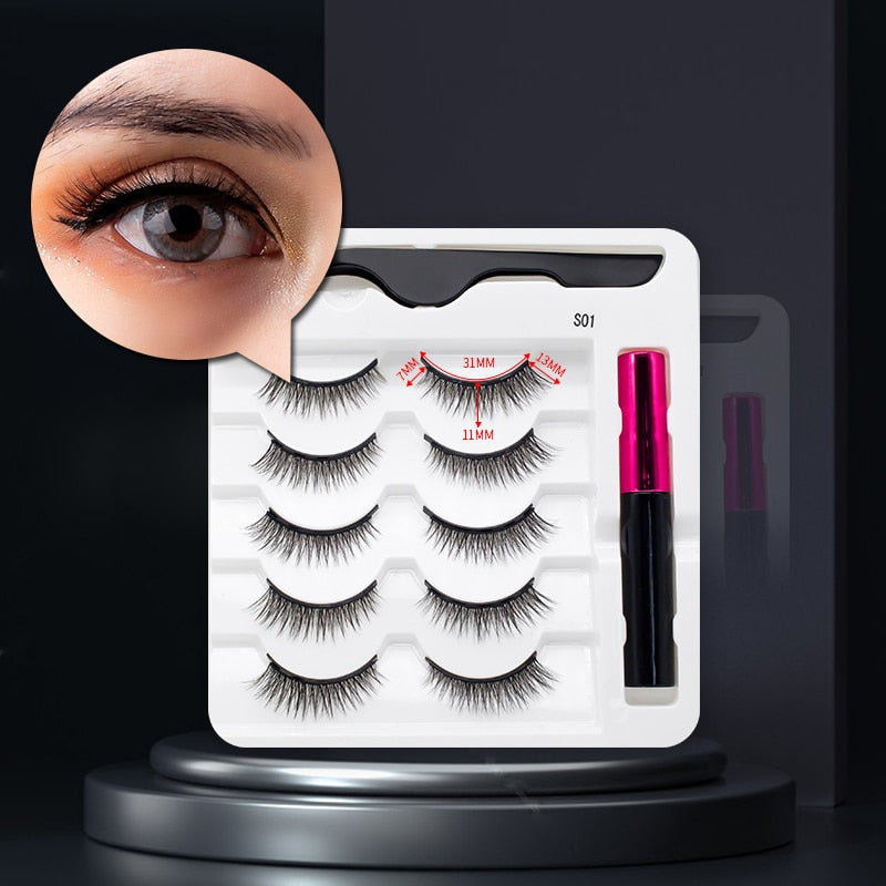 Magnetic False Eyelashes and Eyeliner Set