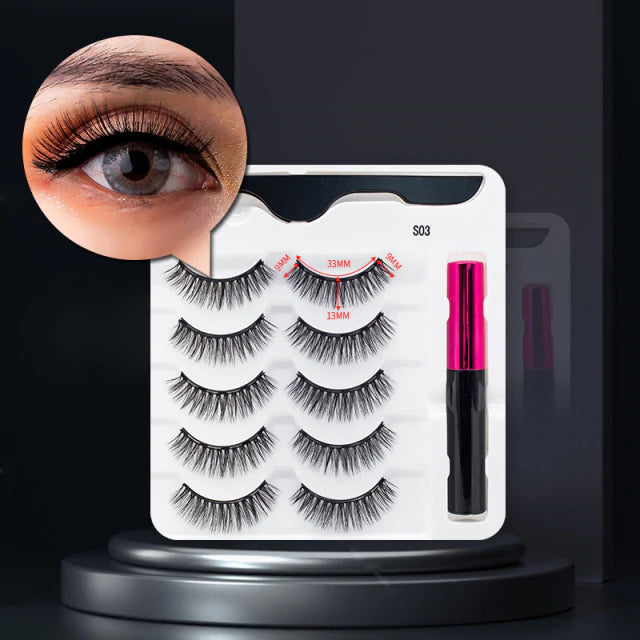 Magnetic False Eyelashes and Eyeliner Set