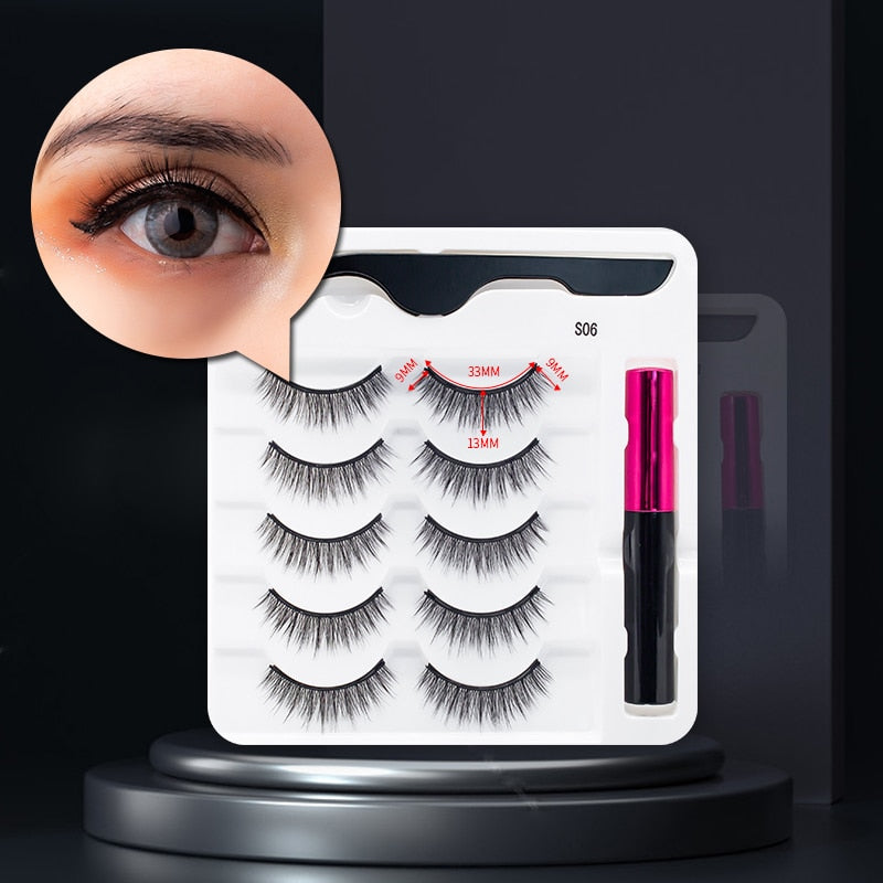 Magnetic False Eyelashes and Eyeliner Set