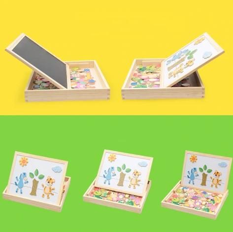 Magnetic drawing and puzzle board