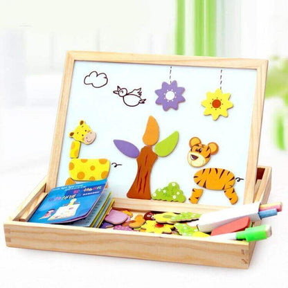 Magnetic drawing and puzzle board