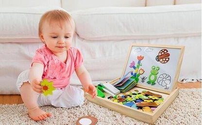 Magnetic drawing and puzzle board
