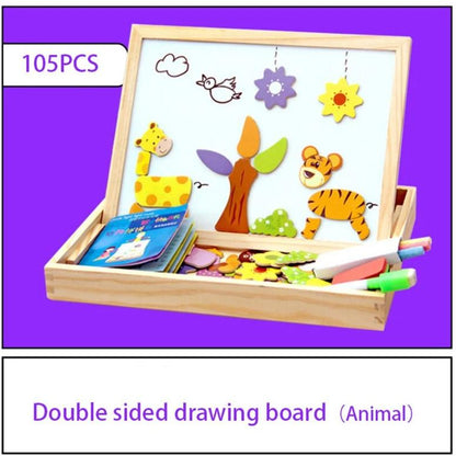 Magnetic drawing and puzzle board