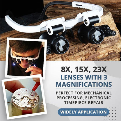 Magnifying Glasses With Adjustable Illumination For Precision Work Plastic