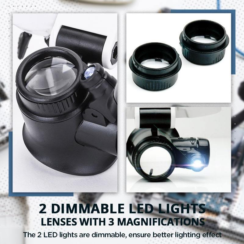 Magnifying Glasses With Adjustable Illumination For Precision Work Plastic
