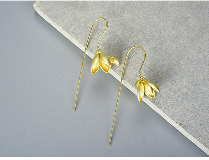 Magnolia Flower Dangle Earring