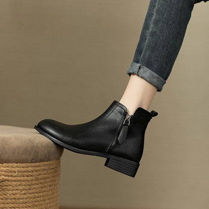 Women's Zipped Ankle Boots Modern Synthetic Leather