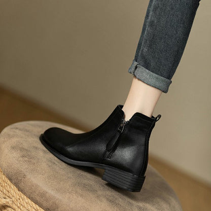 Women's Zipped Ankle Boots Modern Synthetic Leather