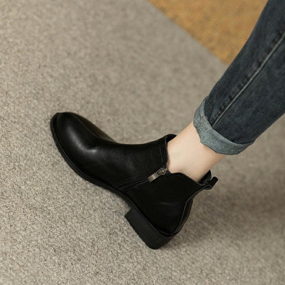 Women's Zipped Ankle Boots Modern Synthetic Leather
