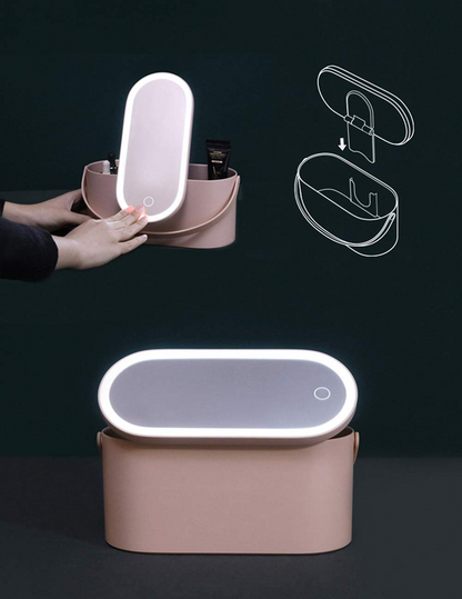 Make-up organiser with mirror