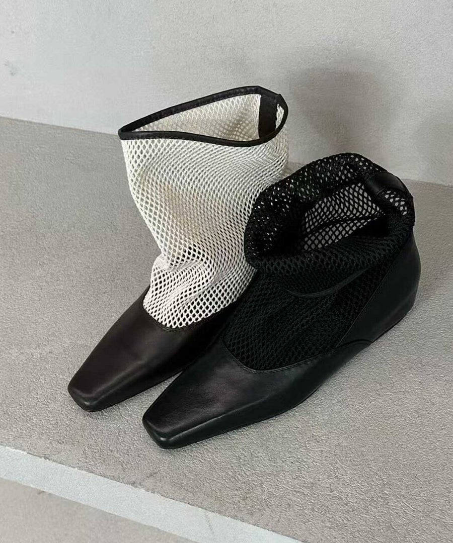 Men's Boots Square Toe Splicing Design 2