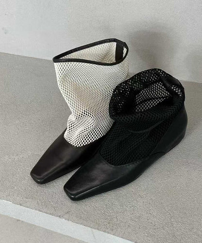 Men's Boots Square Toe Splicing Design 2