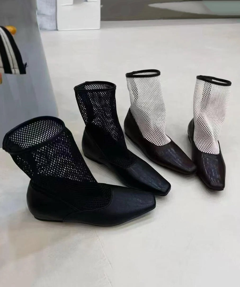Men's Boots Square Toe Splicing Design 3