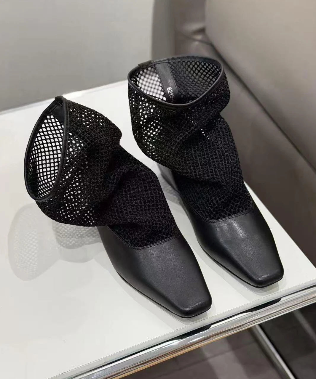 Men's Boots Square Toe Splicing Design 4