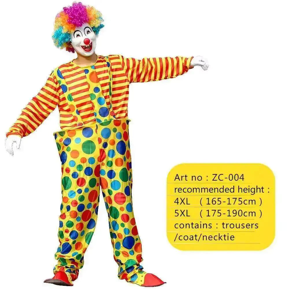 Men's Costume Clown Bodysuit for Halloween and Theatrical Performances 10