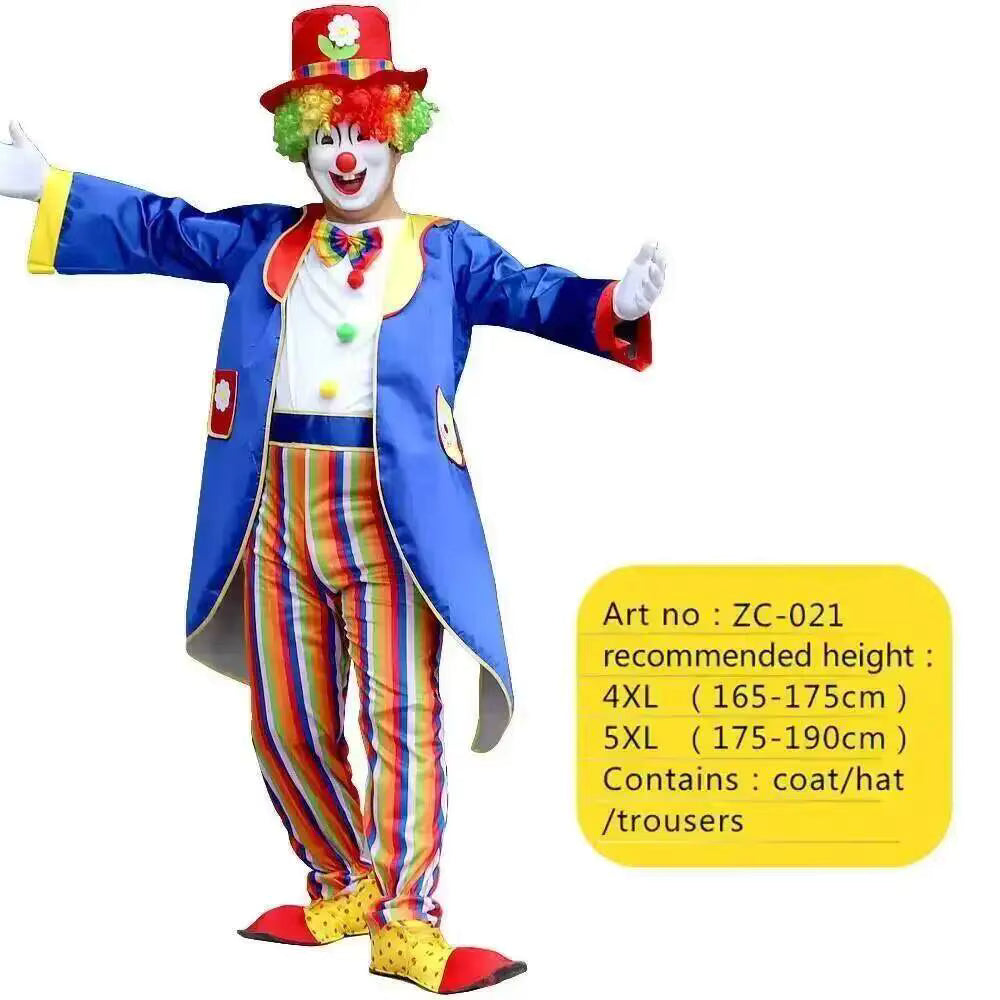 Men's Costume Clown Bodysuit for Halloween and Theatrical Performances 19