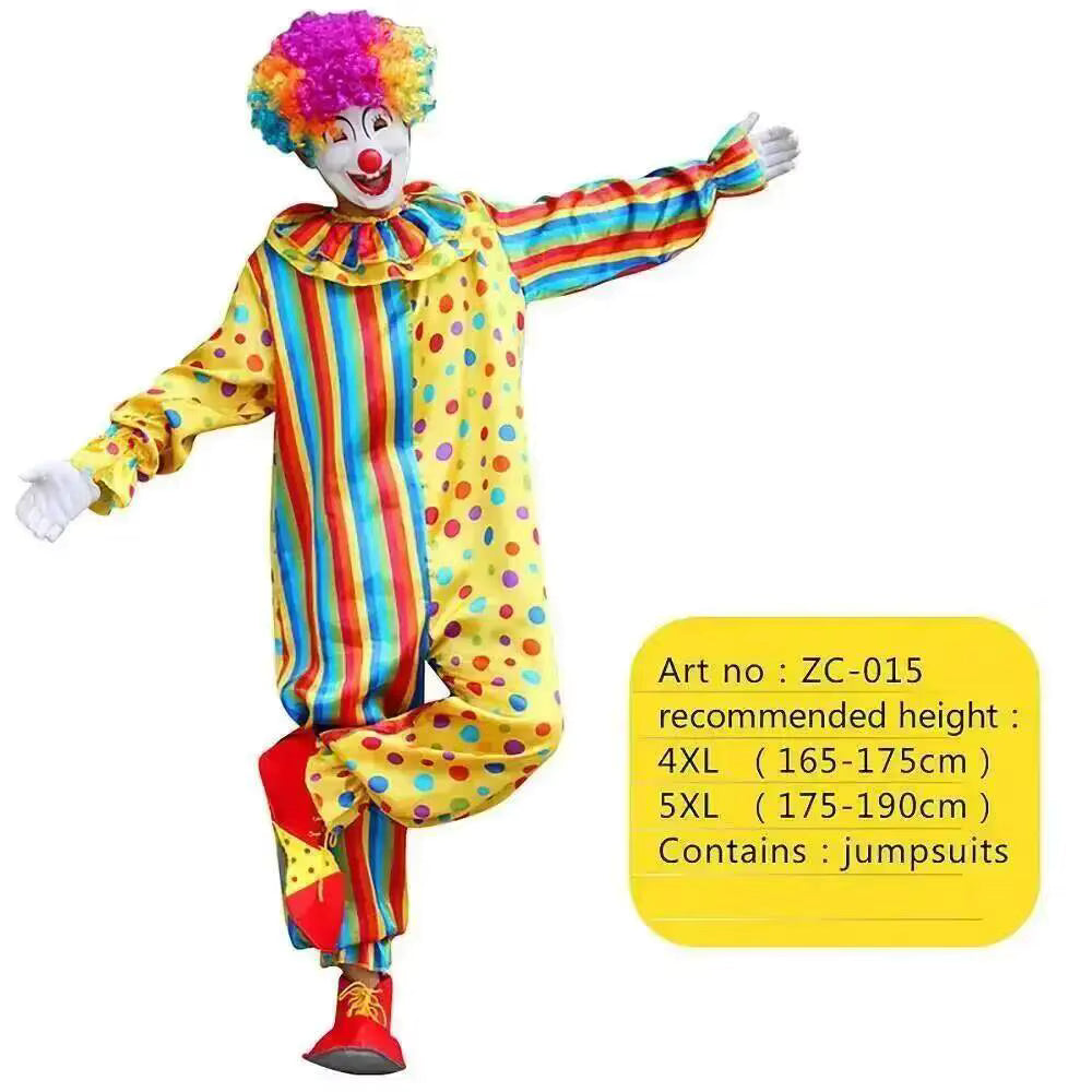 Men's Costume Clown Bodysuit for Halloween and Theatrical Performances 21