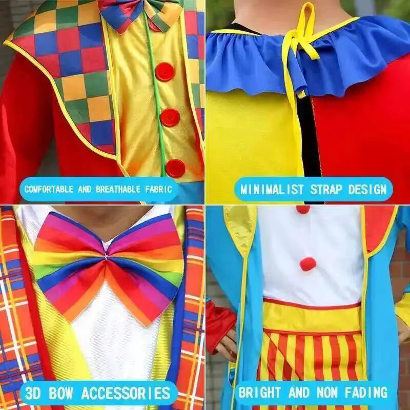 Men's Costume Clown Bodysuit for Halloween and Theatrical Performances 5