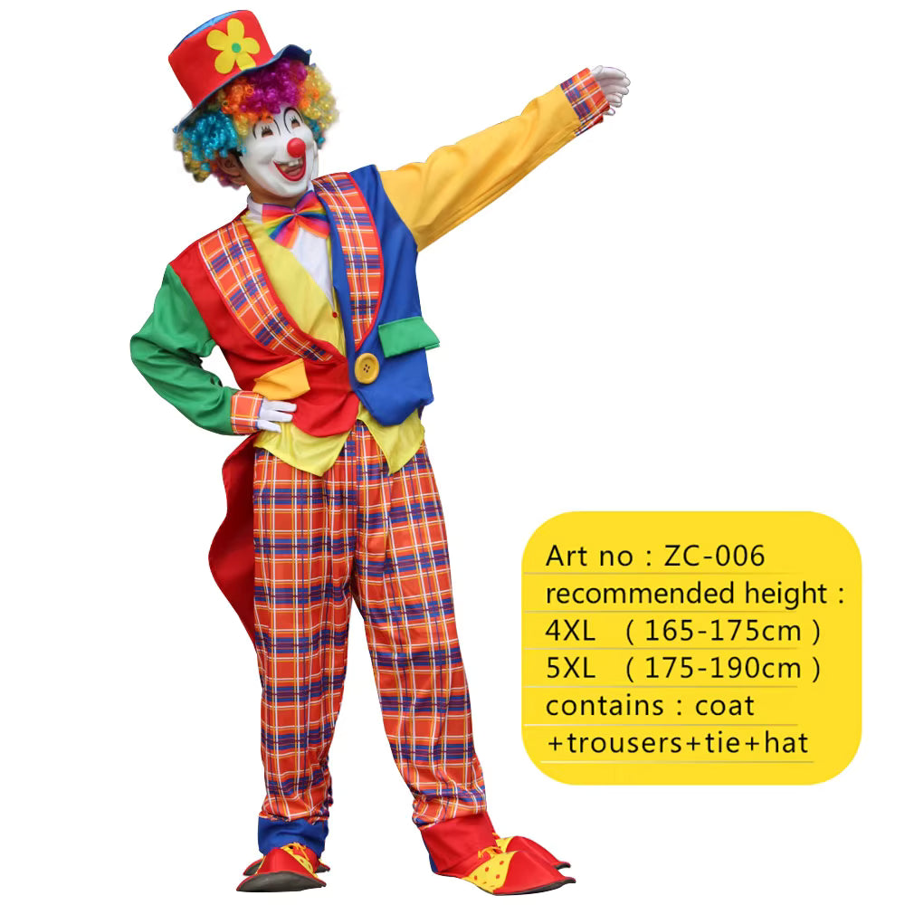 Men's Costume Collection Circus Magician Clown Party Outfit 11