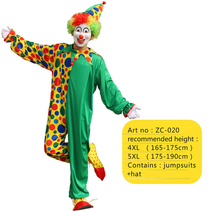 Men's Costume Collection Circus Magician Clown Party Outfit 16