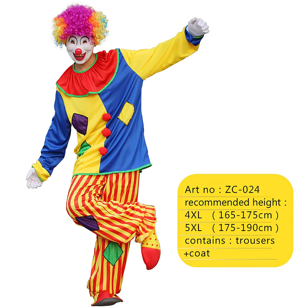 Men's Costume Collection Circus Magician Clown Party Outfit 6