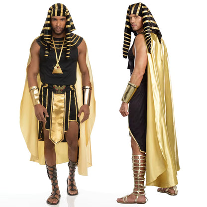 Men's Costume Set Egyptian Pharaoh Style 7-Piece King Tut Cosplay Outfit 0